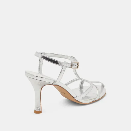 LIANE HEELS SILVER DISTRESSED LEATHER