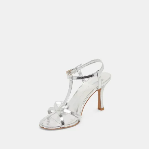 LIANE HEELS SILVER DISTRESSED LEATHER