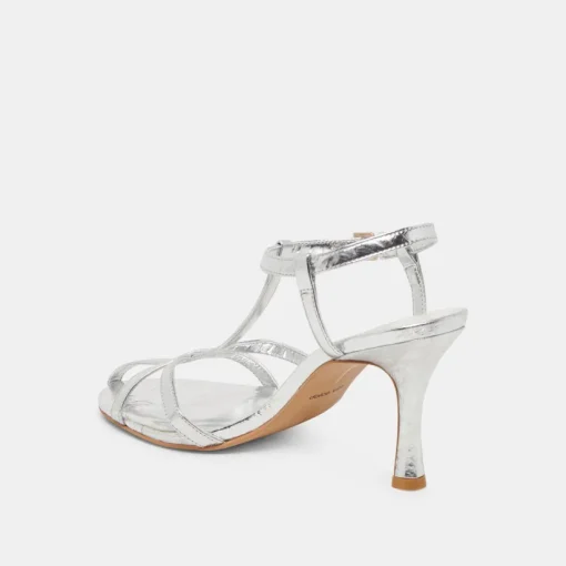 LIANE HEELS SILVER DISTRESSED LEATHER