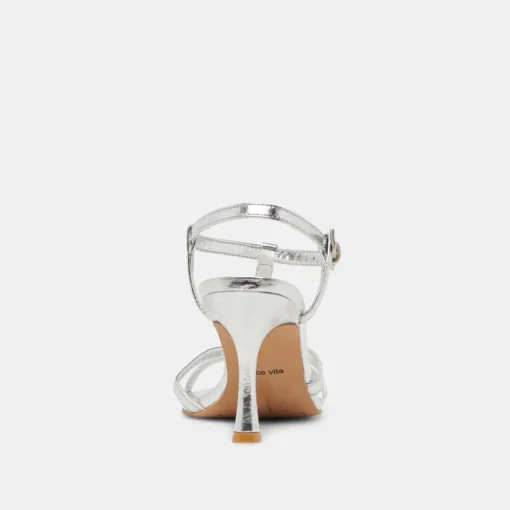 LIANE HEELS SILVER DISTRESSED LEATHER
