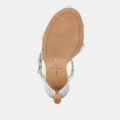 LIANE HEELS SILVER DISTRESSED LEATHER
