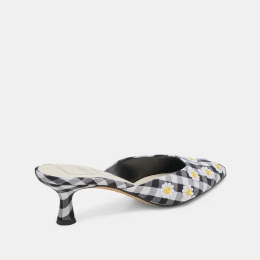 LILOU HEELS BLACK WHITE GINGHAM