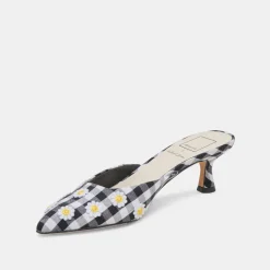 LILOU HEELS BLACK WHITE GINGHAM