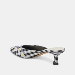 LILOU HEELS BLACK WHITE GINGHAM