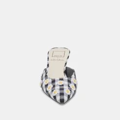 LILOU HEELS BLACK WHITE GINGHAM