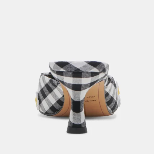 LILOU HEELS BLACK WHITE GINGHAM