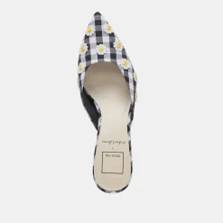 LILOU HEELS BLACK WHITE GINGHAM