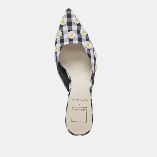 LILOU HEELS BLACK WHITE GINGHAM