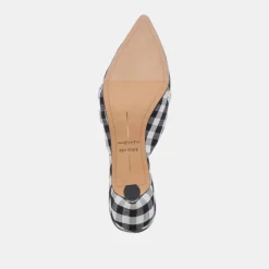 LILOU HEELS BLACK WHITE GINGHAM