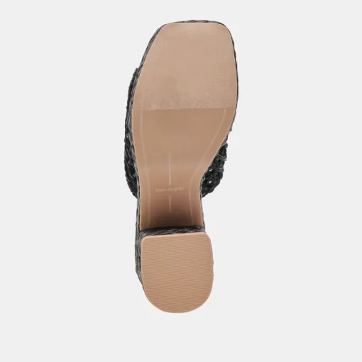 LISHA HEELS ONYX RAFFIA