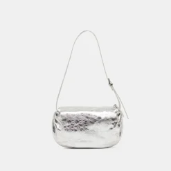 LIVI SHOULDER BAG SILVER DISTRESSED LEATHER