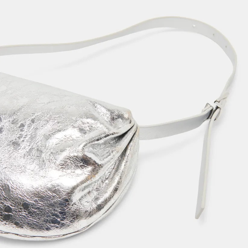 LIVI SHOULDER BAG SILVER DISTRESSED LEATHER