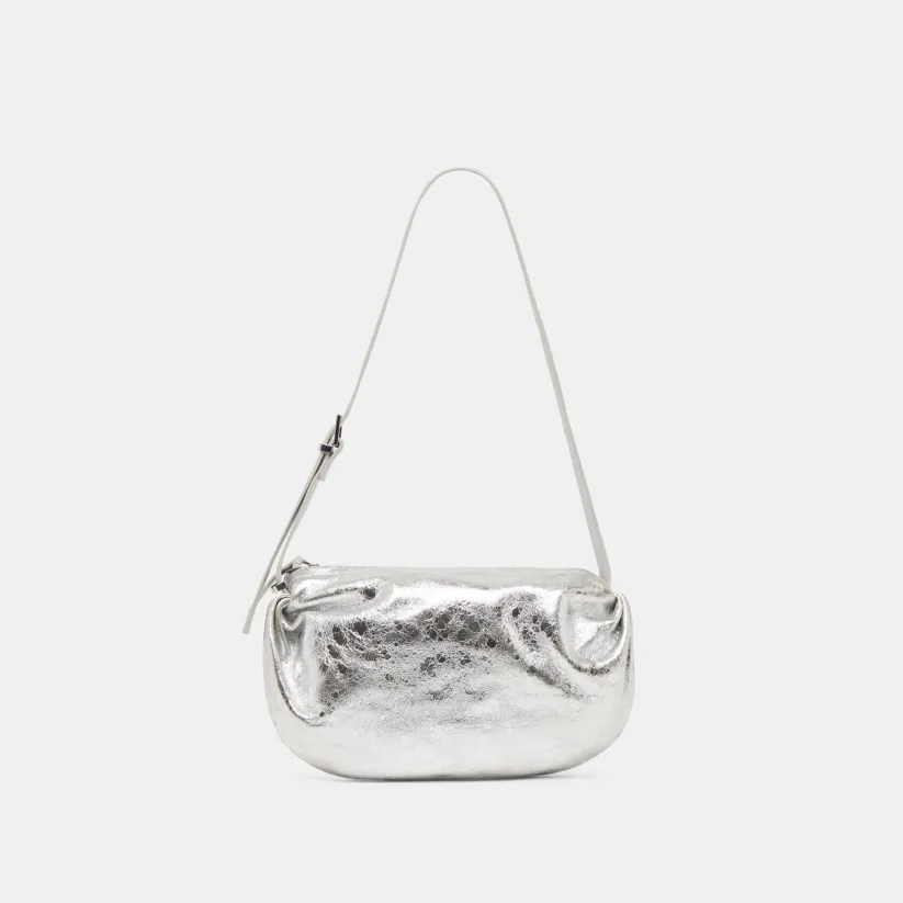 LIVI SHOULDER BAG SILVER DISTRESSED LEATHER