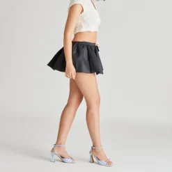 LOISE HEELS WHITE BLUE GINGHAM