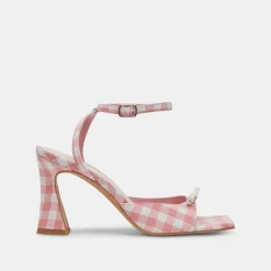 LOISE HEELS WHITE PINK GINGHAM
