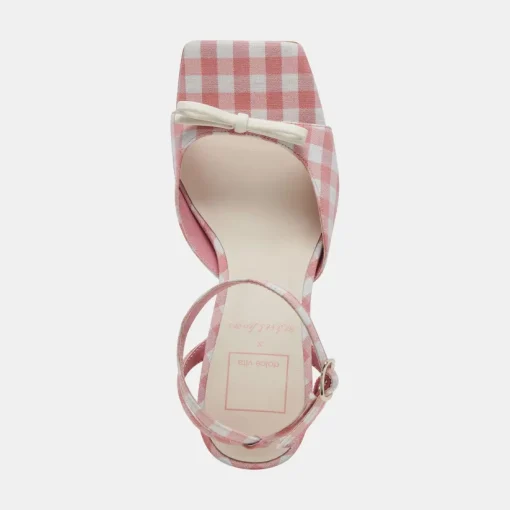 LOISE HEELS WHITE PINK GINGHAM