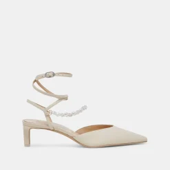 LOKLYN PEARL HEELS VANILLA LEATHER