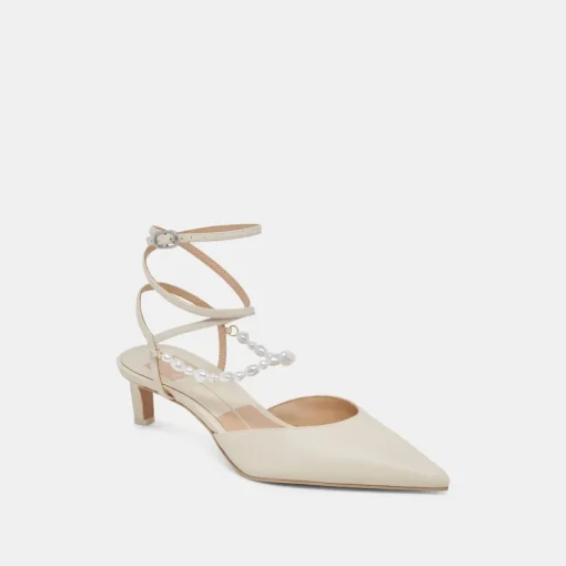 LOKLYN PEARL HEELS VANILLA LEATHER