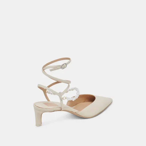 LOKLYN PEARL HEELS VANILLA LEATHER