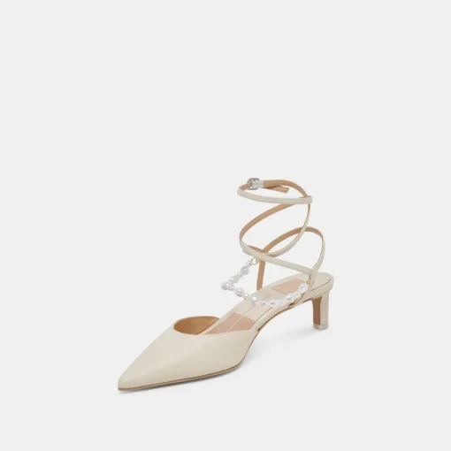 LOKLYN PEARL HEELS VANILLA LEATHER