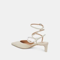 LOKLYN PEARL HEELS VANILLA LEATHER