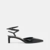 LOKLYN STUD HEELS MIDNIGHT CRINKLE PATENT