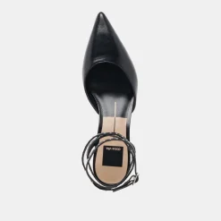 LOKLYN STUD HEELS MIDNIGHT CRINKLE PATENT