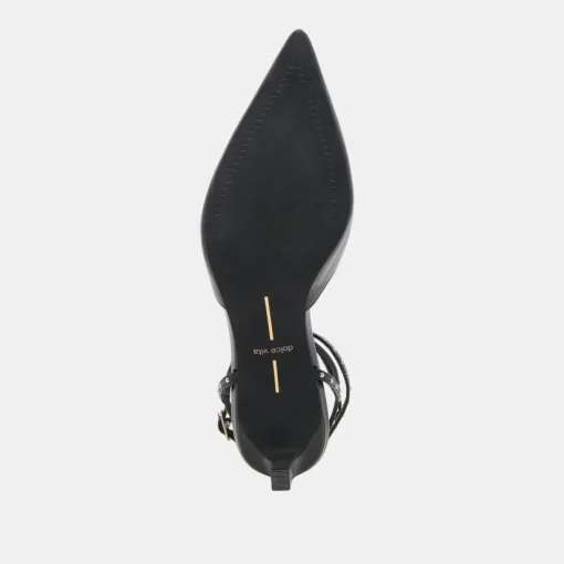 LOKLYN STUD HEELS MIDNIGHT CRINKLE PATENT
