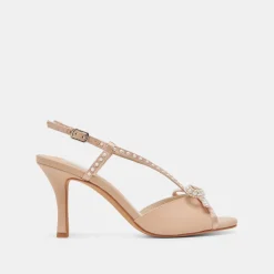 LONNY PEARL HEELS BLUSH SATIN