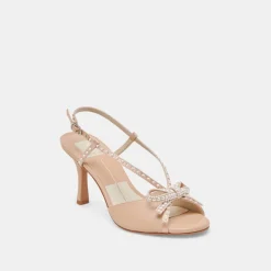 LONNY PEARL HEELS BLUSH SATIN