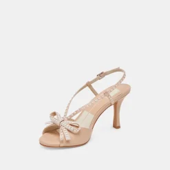 LONNY PEARL HEELS BLUSH SATIN