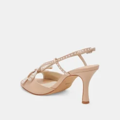 LONNY PEARL HEELS BLUSH SATIN