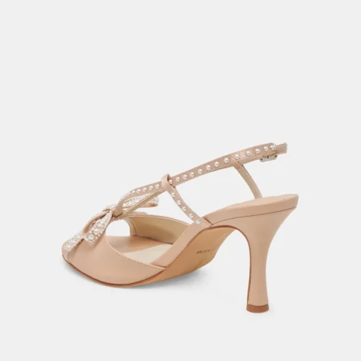 LONNY PEARL HEELS BLUSH SATIN