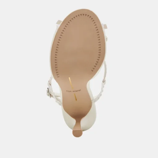 LONNY PEARL HEELS WHITE SATIN