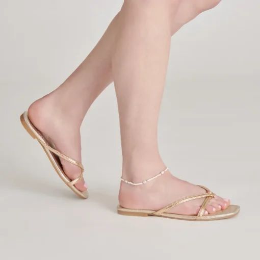 LUCCA SANDALS GOLD DISTRESSED STELLA