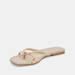LUCCA SANDALS GOLD DISTRESSED STELLA