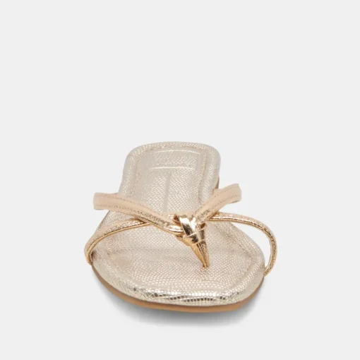 LUCCA SANDALS GOLD DISTRESSED STELLA
