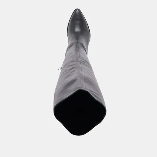LUPIN WIDE CALF BOOTS BLACK LEATHER