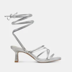 MALABO HEELS SILVER METALLIC LEATHER