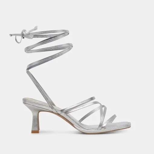 MALABO HEELS SILVER METALLIC LEATHER