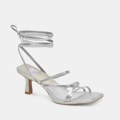 MALABO HEELS SILVER METALLIC LEATHER