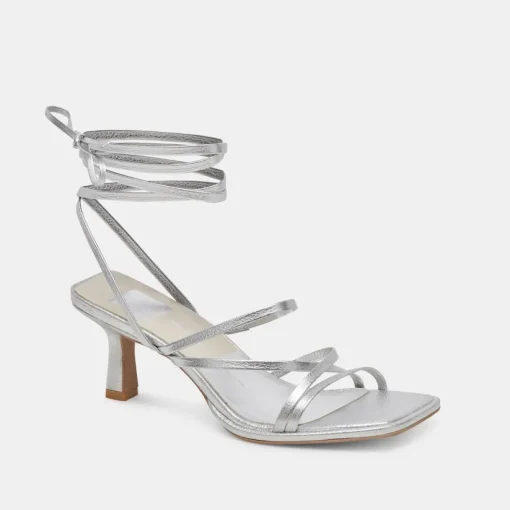 MALABO HEELS SILVER METALLIC LEATHER