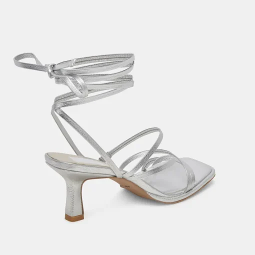 MALABO HEELS SILVER METALLIC LEATHER