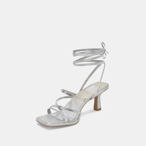 MALABO HEELS SILVER METALLIC LEATHER