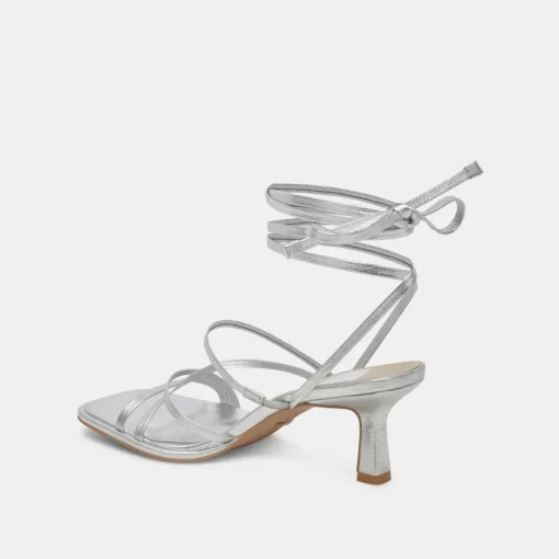 MALABO HEELS SILVER METALLIC LEATHER