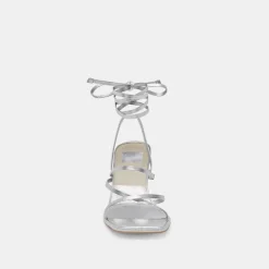 MALABO HEELS SILVER METALLIC LEATHER