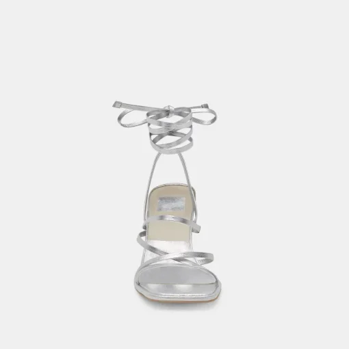 MALABO HEELS SILVER METALLIC LEATHER