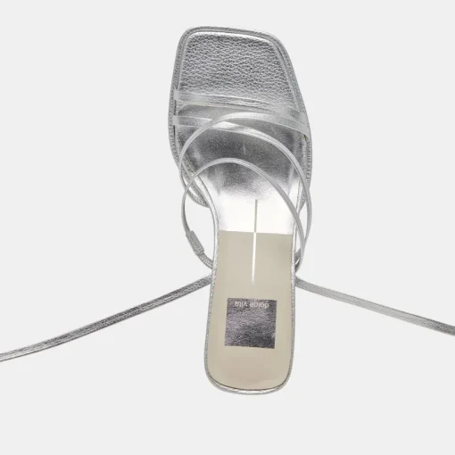 MALABO HEELS SILVER METALLIC LEATHER