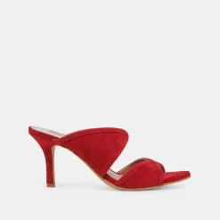 MANDEL HEELS CRIMSON SUEDE
