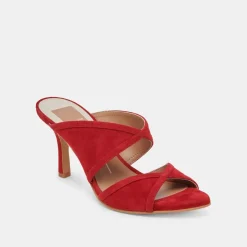 MANDEL HEELS CRIMSON SUEDE